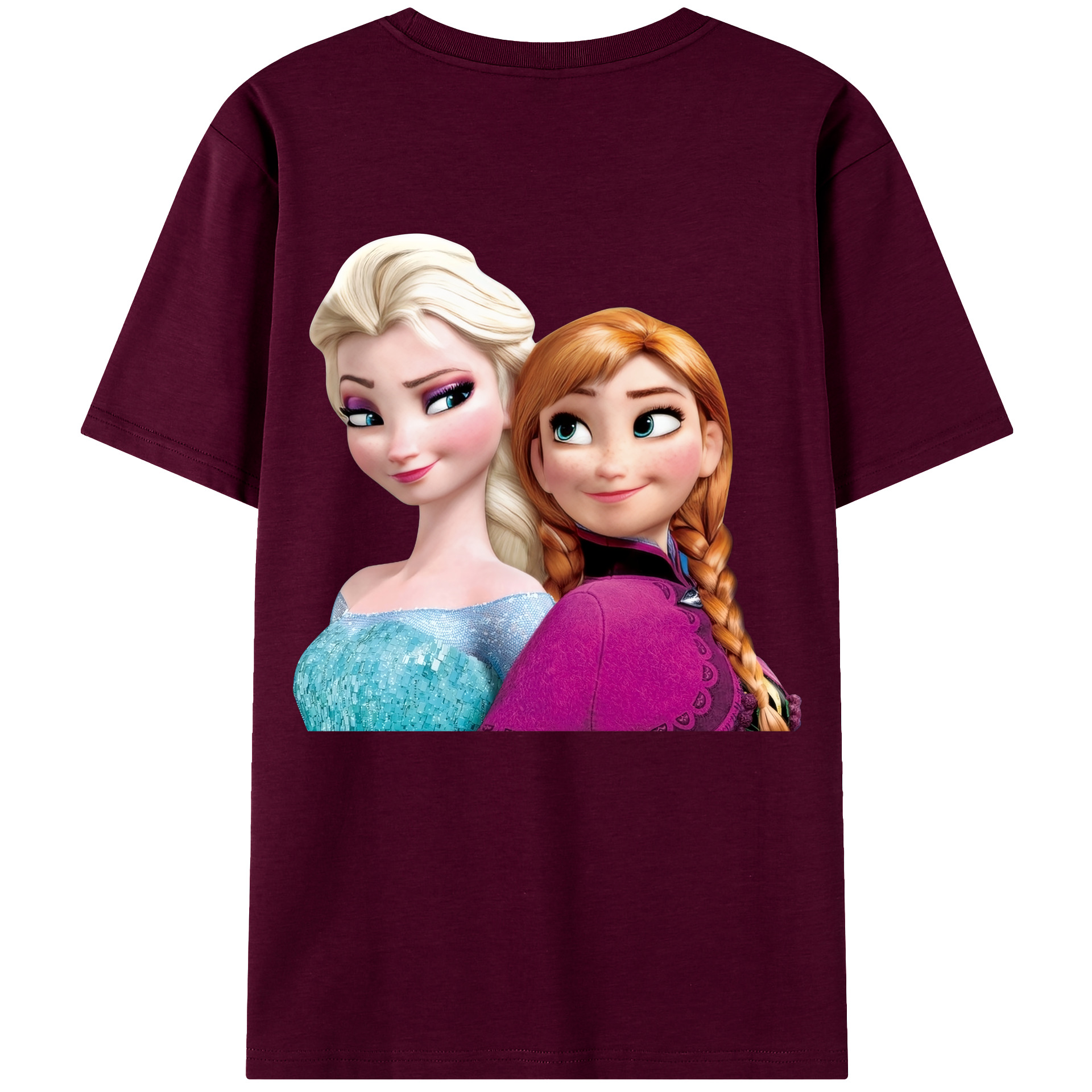 （画像用） アナと雪の女王 アンナ エルサ Frozen Anna Elsa レディース半袖Tシャツ(バックプリント)
